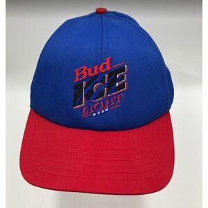 Bud Light Ice Baseball Cap Hat Snapback Anheuser Busch Beer Discontinued